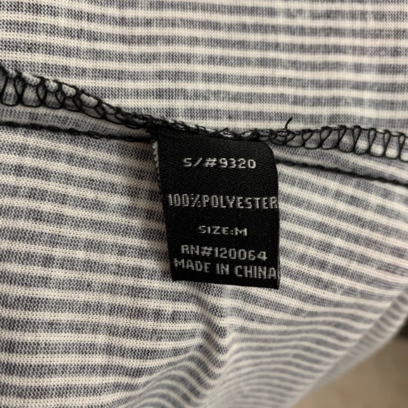 Mind Code |Striped Quarter Sleeve Button Down Top - Picture 6 of 6